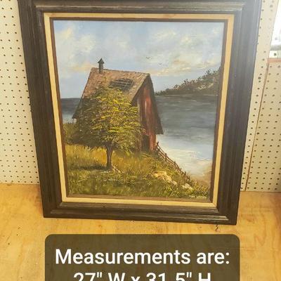 Old Barn on the Hill Framed Painting 