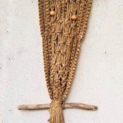 Lot #25  Cute vintage Macrame Owl on branch