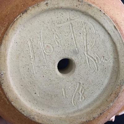 Lidded Handthrown Bowl w/ Steam Spout Hand Painted Glaze Lot # 320