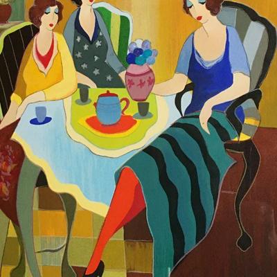 Itzchak Tarkay "Girls Club" 2013 Serigraph Signed Lot # 323