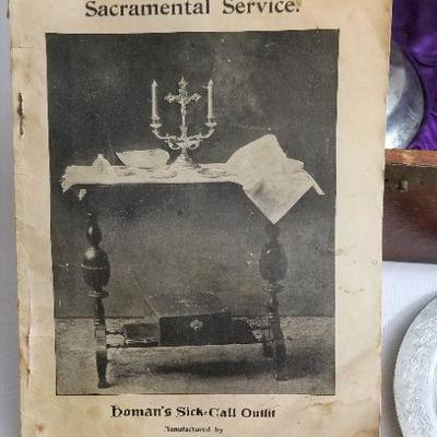 Lot #32  Antique Catholic Sick-Call/Last Rites Set in Original Box