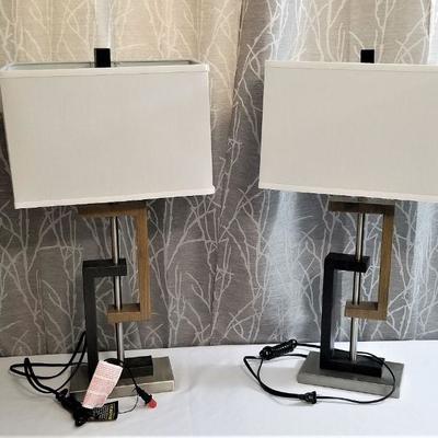 Lot #36  Pair of Contemporary Table Lamps - very stylist