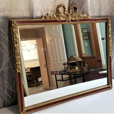 Lot #41  Pretty Vintage Rectangular Wall Mirror - gilded trim