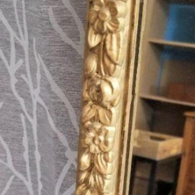 Lot #41  Pretty Vintage Rectangular Wall Mirror - gilded trim
