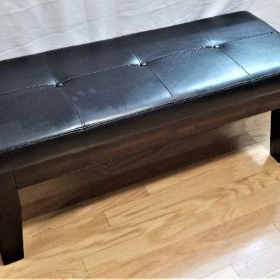 Lot #42  Black Leatherette Bench - contemporary 