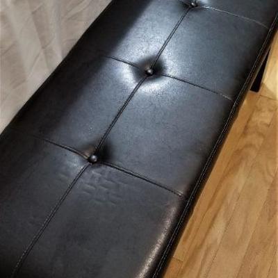 Lot #42  Black Leatherette Bench - contemporary 