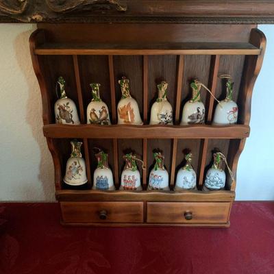  Lot 89 bell rack and bells  