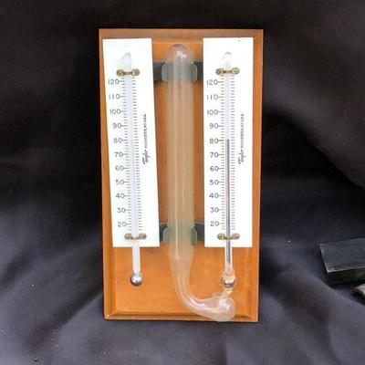 Lot #45; Vintage Glass Double Humidiguide Thermometer