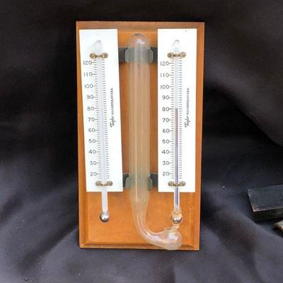 Lot #45; Vintage Glass Double Humidiguide Thermometer