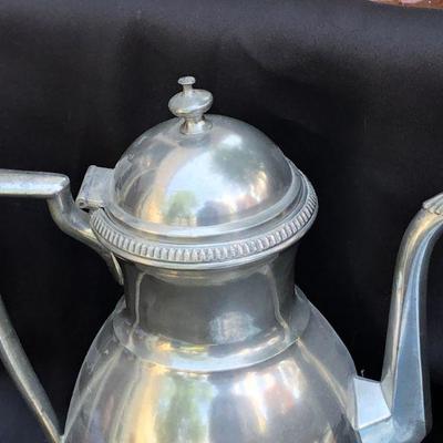 Lot #47: Antique Civil War E.B Manning Pewter Tea Pot 1862