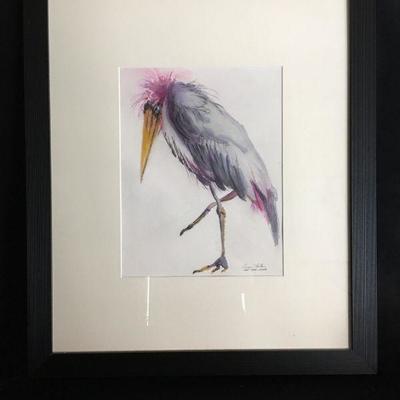Ann Horton "The Judge" Original Watercolor of Stork Lot # 325