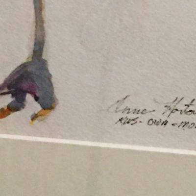 Ann Horton "The Judge" Original Watercolor of Stork Lot # 325