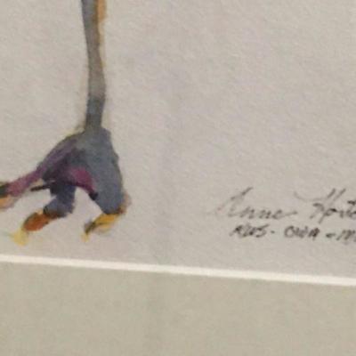 Ann Horton "The Judge" Original Watercolor of Stork Lot # 325