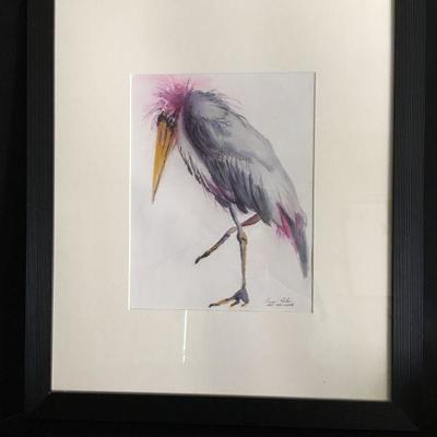 Ann Horton "The Judge" Original Watercolor of Stork Lot # 325