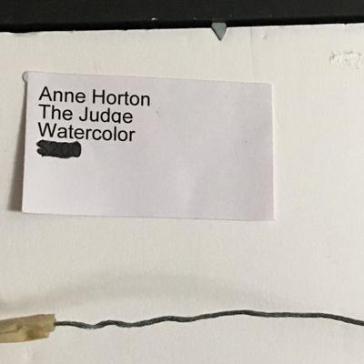 Ann Horton "The Judge" Original Watercolor of Stork Lot # 325