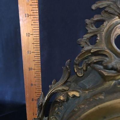 Antique French Mantle Clock w/ Porcelain Scene Lot # 326