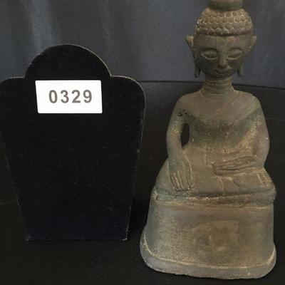 Small vintage Thai Buddha in cast bronze. 7 1/2" h