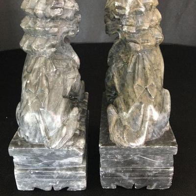 Soapstone Foo Dog Bookends Lot # 330