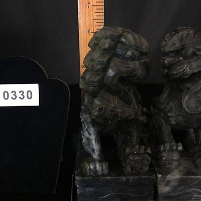 Soapstone Foo Dog Bookends Lot # 330