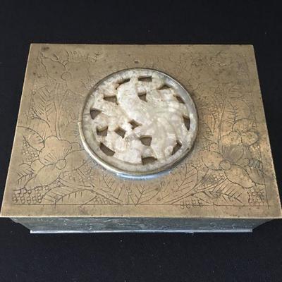 Chinese Brass & Jade (unfiltered) Cigarette Box