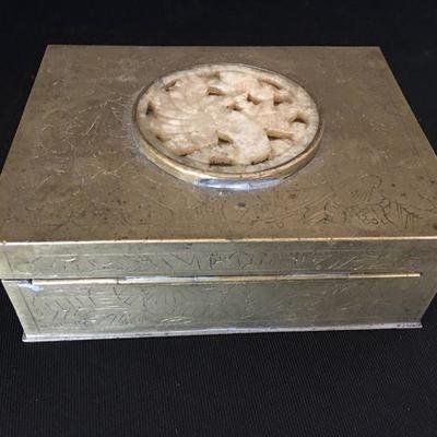 Chinese Brass & Jade (unfiltered) Cigarette Box