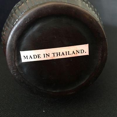 Thailand Hand Embellished Resin Tall Vase/Bottle-Black w/ Dragon Lot # 339