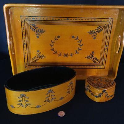 East Indian Yellow Ocher 3pc Set Lot # 346