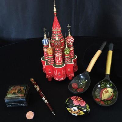 Russian Painted Lot of 6 Souvenier Collection Lot # 348