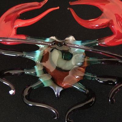 Double Crabs - Hand-Blown Glass Lot of 2 Crabs Lot # 350