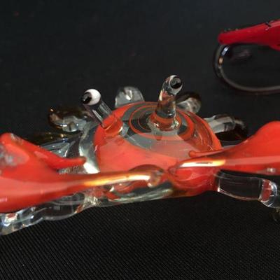 Double Crabs - Hand-Blown Glass Lot of 2 Crabs Lot # 350