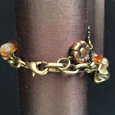 Asian Inspired Mid-Century Charm Bracelet Lot # 356