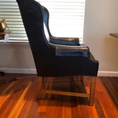 115. Leather Wing Chair