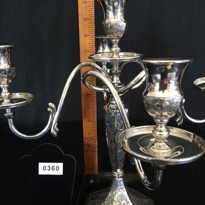 Silverplate 5-Light Candlestick Exquisitely Engraved Lot # 360