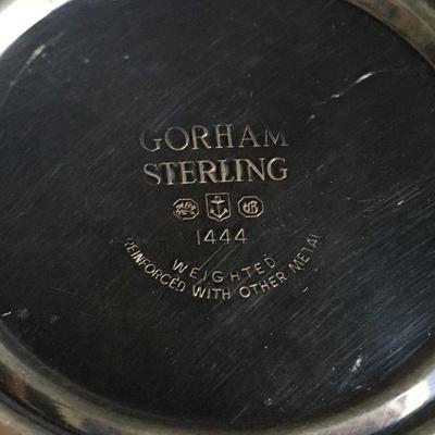 Gorham Sterling Silver & Teal Trumpet Vase #361
