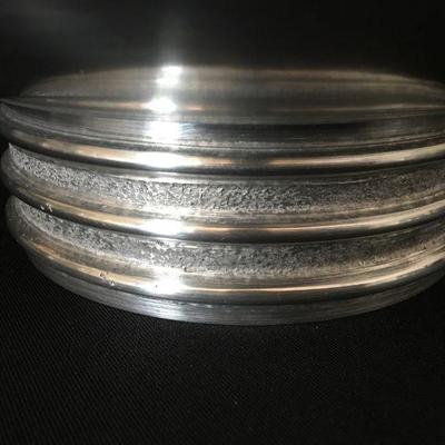 Grand Pewter Bowl Lot with Machine Age style foot # 365