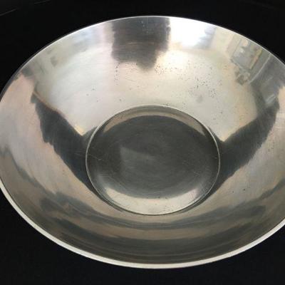 Grand Pewter Bowl Lot with Machine Age style foot # 365