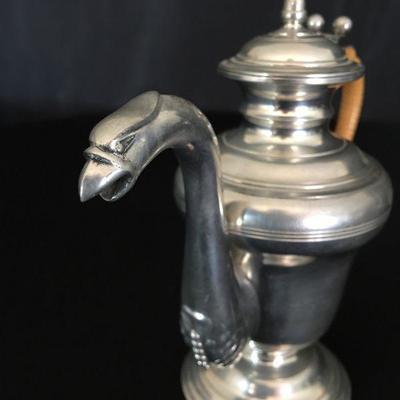 Pewter Phoenix Lidded Creamer w/ Wrapped Handle