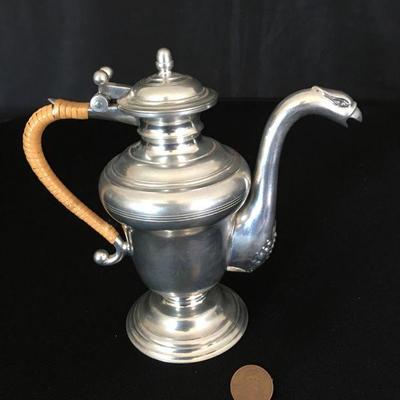 Pewter Phoenix Lidded Creamer w/ Wrapped Handle