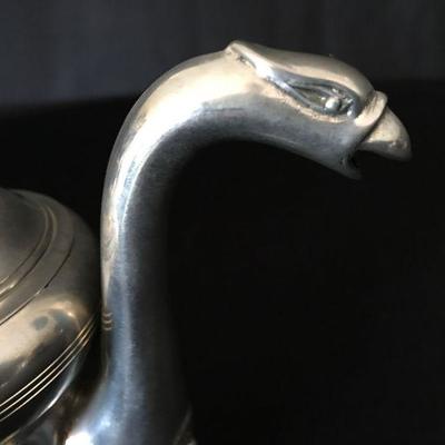 Pewter Phoenix Lidded Creamer w/ Wrapped Handle