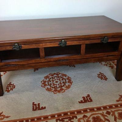 Coffee Table w/ Wood & Glass Lot # 399