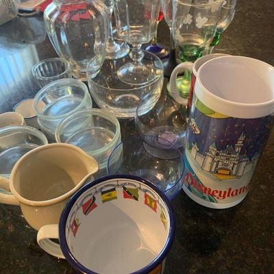 Lot 137 mixed glassware plus mugs