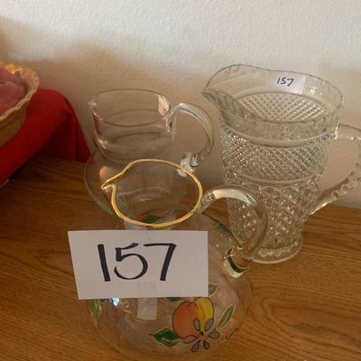 Lot 157 glass pitchers