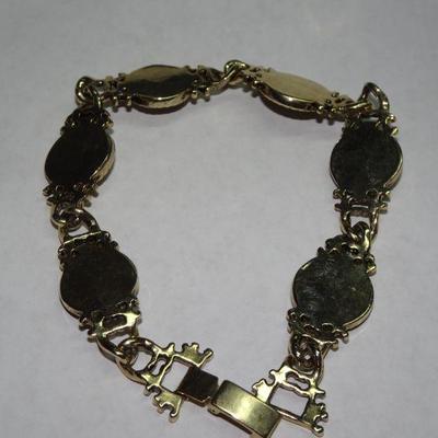 Opalescent Gold Tone Bracelet