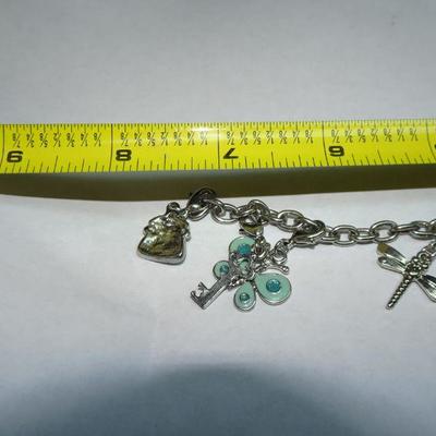 Child's Charm Bracelet, Butterfly, Bows, Dragon Fly, Shirt, charms. 