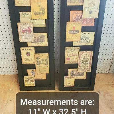 Pair of Wine Label Picture Displays
