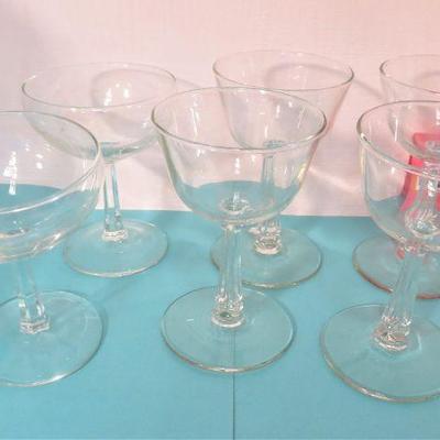 Vintage Coupe & Liquor Cocktail Stemware Glasses (6) LOT