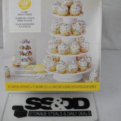 Wilton Stacked 4-Tier Cupcake and Dessert Tower. Open/Damaged Box - New