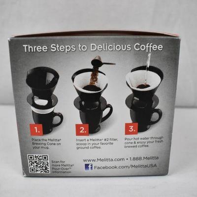 Melitta Pour-Over Filter Cone Coffeemaker - Black - New