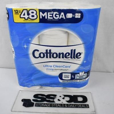 Cottonelle Ultra CleanCare Strong Toilet Paper, 12 Mega Rolls, Bath Tissue - New