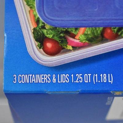 Ziploc Container with One Press Seal, Medium Square, 2 sets, 3 in each set - New